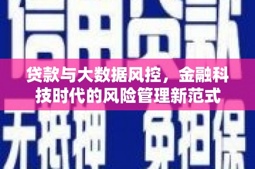 茄萣贷款与大数据风控，金融科技时代的风险管理新范式