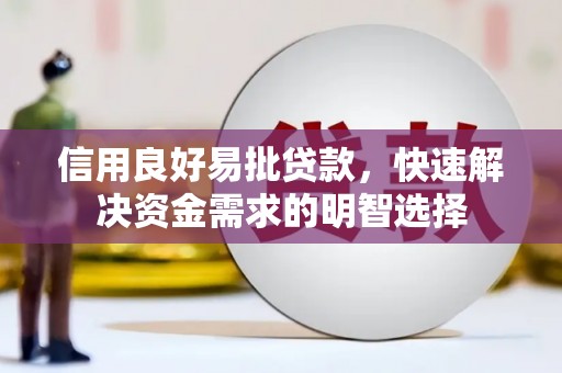 茄萣信用良好易批贷款，快速解决资金需求的明智选择
