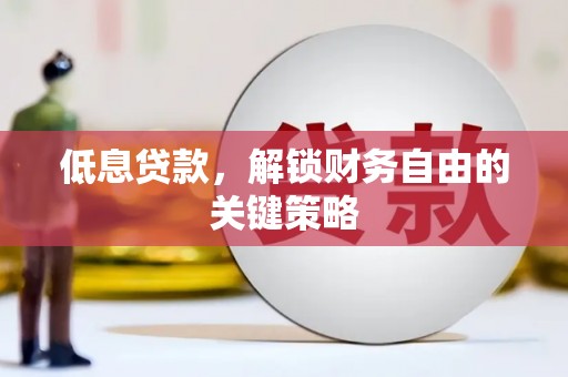 茄萣低息贷款，解锁财务自由的关键策略