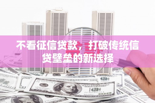 茄萣不看征信贷款，打破传统信贷壁垒的新选择