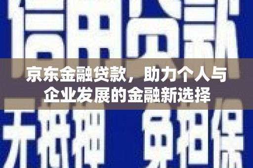 茄萣京东金融贷款，助力个人与企业发展的金融新选择