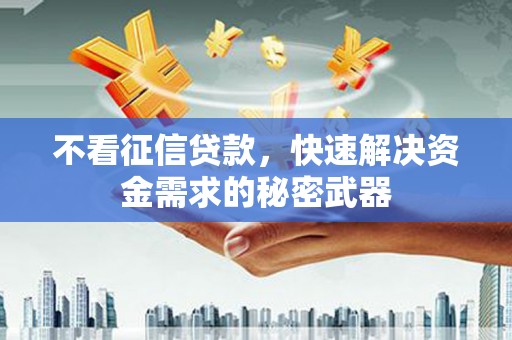 茄萣不看征信贷款，快速解决资金需求的秘密武器