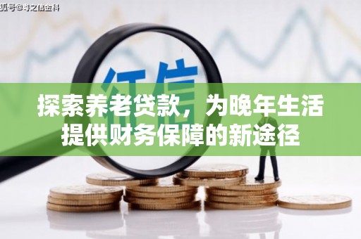 茄萣探索养老贷款，为晚年生活提供财务保障的新途径