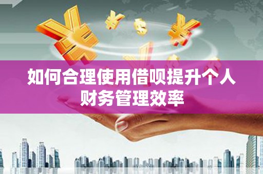 茄萣如何合理使用借呗提升个人财务管理效率