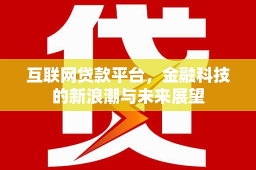 茄萣互联网贷款平台，金融科技的新浪潮与未来展望