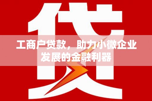 茄萣工商户贷款，助力小微企业发展的金融利器