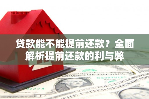 茄萣贷款能不能提前还款？全面解析提前还款的利与弊