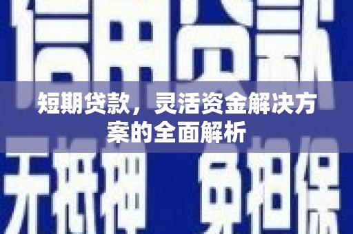 茄萣短期贷款，灵活资金解决方案的全面解析
