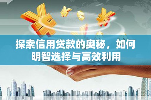 茄萣探索信用贷款的奥秘，如何明智选择与高效利用